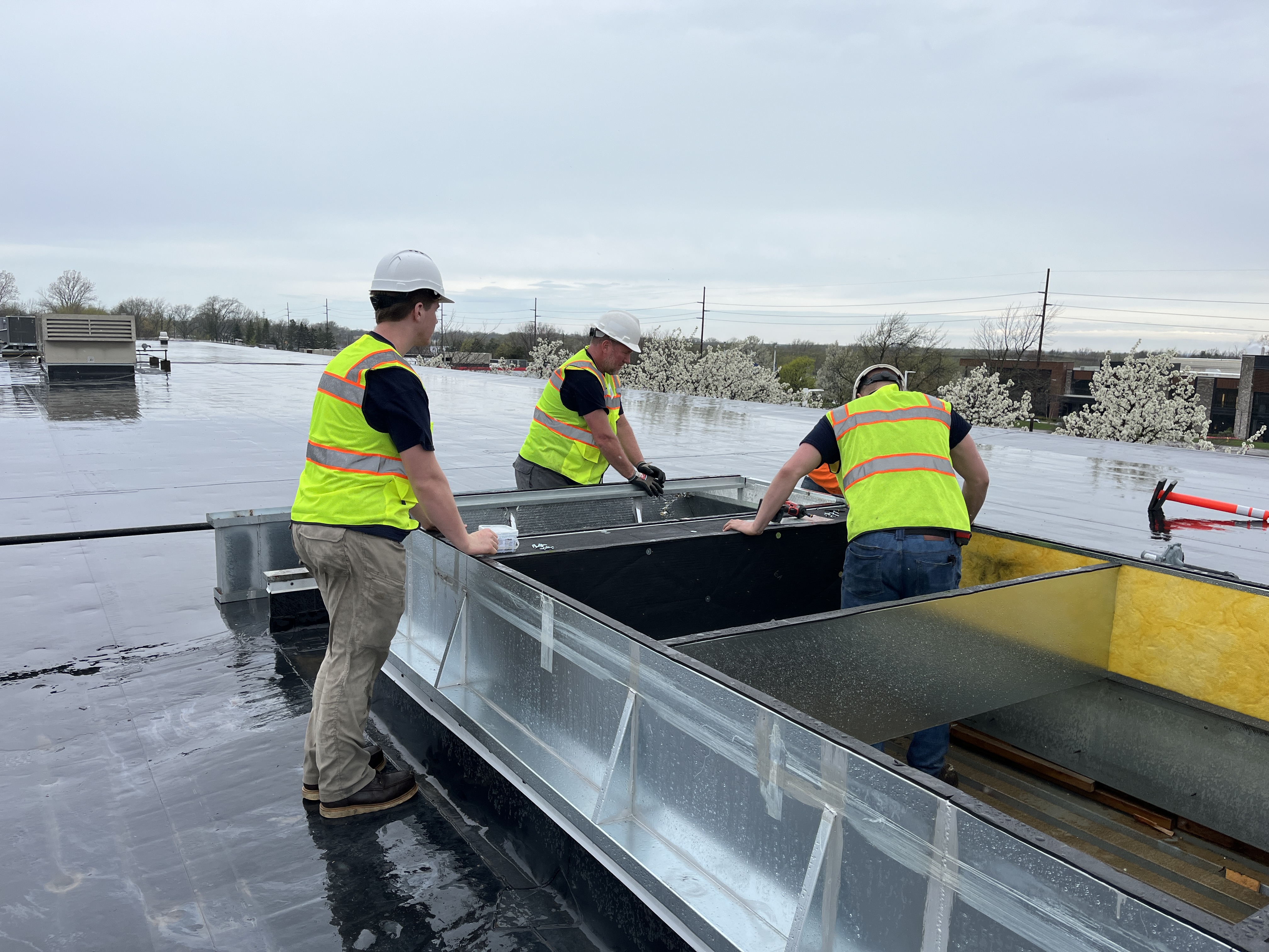 The Crossroads Mechanical team on a job site