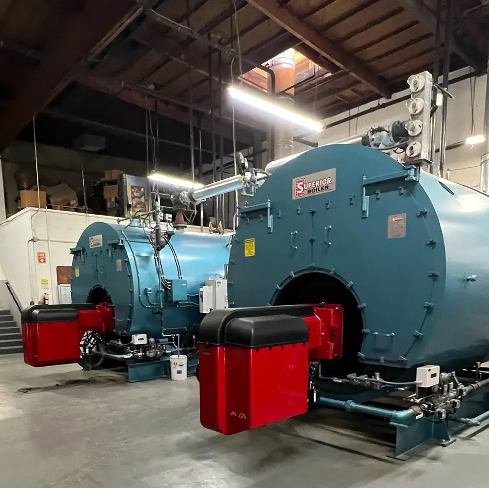Industrial boiler in boiler room