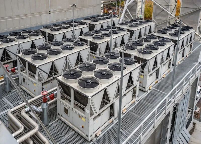 Crossroads technician servicing HVAC equipment